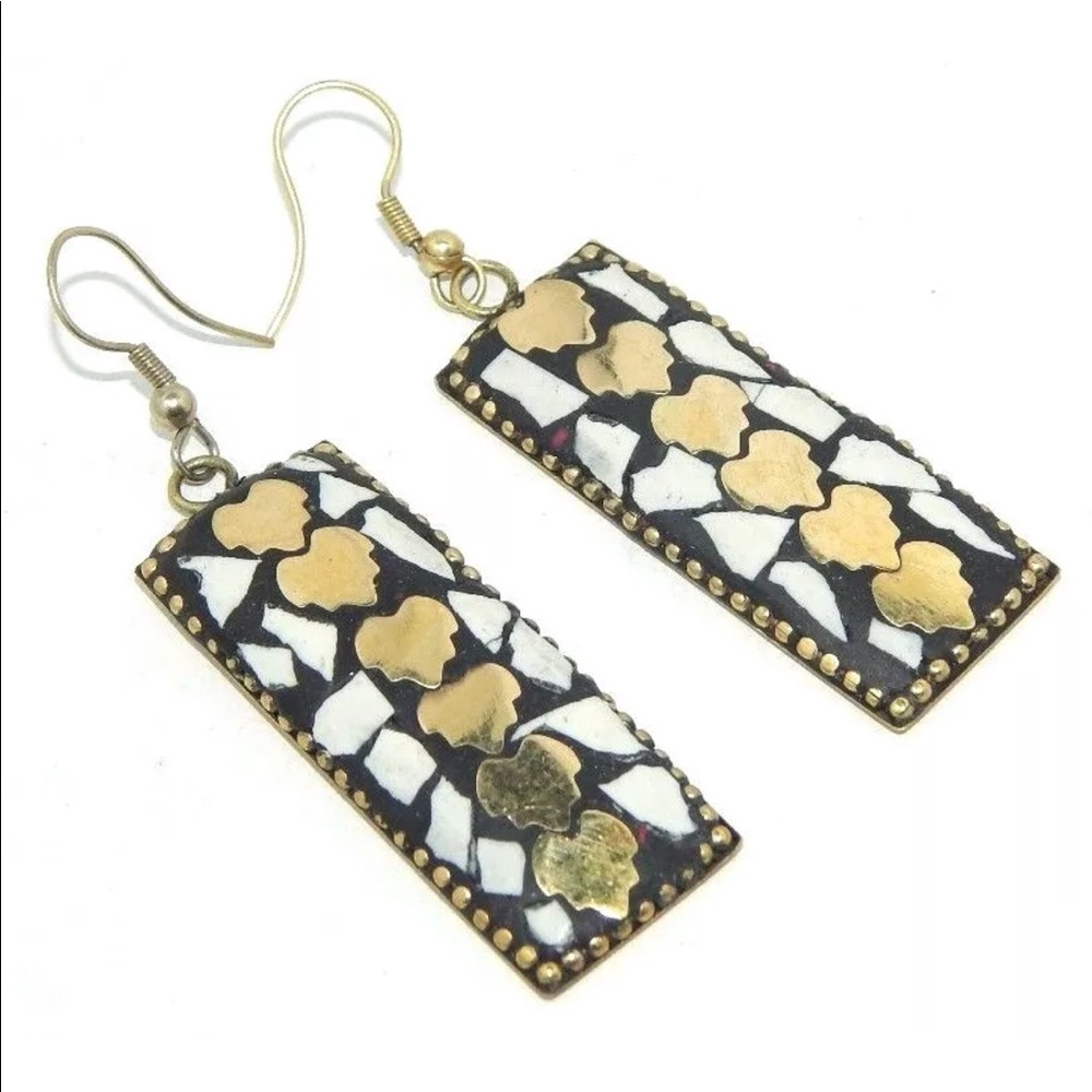 Dangling handmade Tibetan earrings